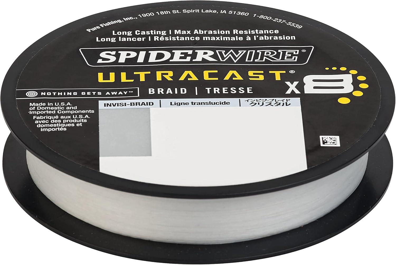 imageSpiderWire Ultracast Braid Vanish Fluorocarbon Dual Spool 10lb Translucent Braid with 20lb Clear Fluoro Leader 164yd 150m