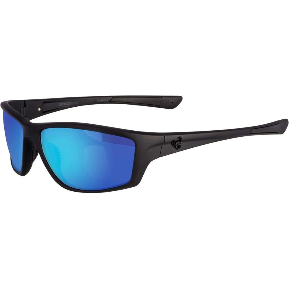 imageSpiderwire unisexadult Spw008 SunglassesMatte BlackSmokeBlue Mirror
